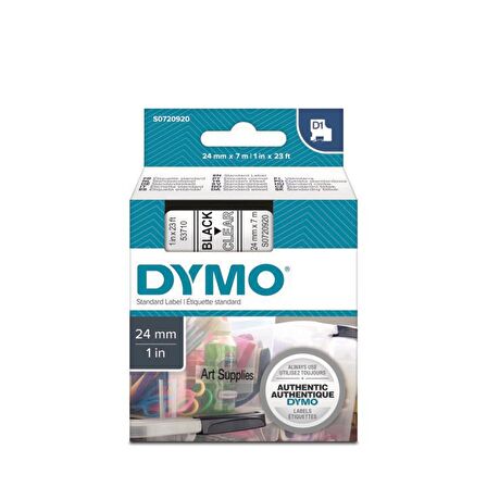 DYMO D1 Şeffaf/Siyah Yedek Şerit 24mm x 7mt (53710)