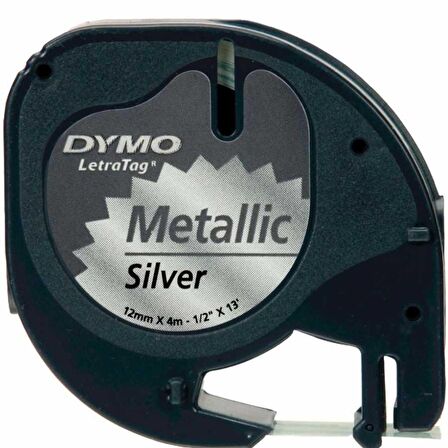 DYMO LetraTag Metalik Gri Şerit 59429 (12mm x 4 metre)