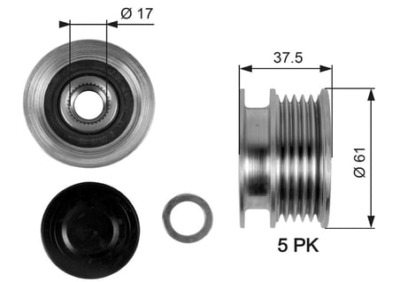 Renault Dacia Alternatör Kasnağı Gates OAP7108