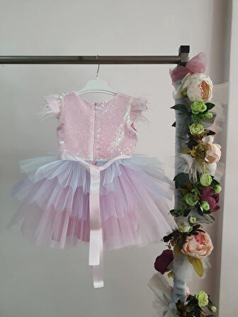 Kız Çocuk Barbie Pembe Elbise