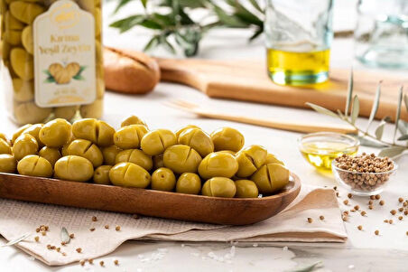 Kırma Yeşil Zeytin 141-160 Cam Kavanoz 900 Gr