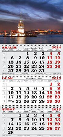 2025 Yılı Gemici Takvim-Kız Kulesi ve İstanbul Işıkları