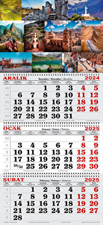 2025 Yılı Gemici Takvimi-Dünya Turistik Manzaralar