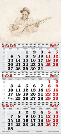 2026 Yılı Gemici Takvimi-Aşık Veysel Kara Kalem