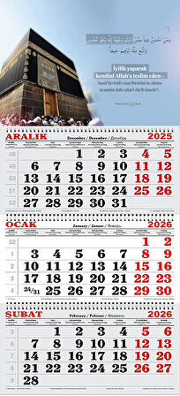 2026 Yılı Gemici Takvimi-Nisa Suresi 125.Ayet ve Kâbe
