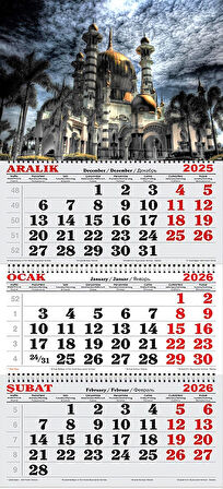 2026 Yılı Gemici Takvimi-Şeyh Zayed Camii ve Gökyüzü