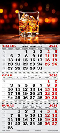 2026 Yılı Gemici Takvimi-Viski Bardağı ve Buzlar