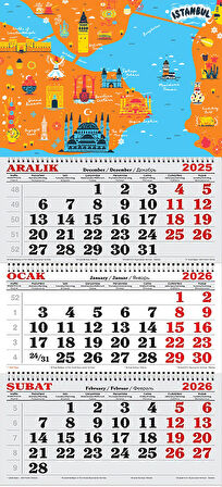 2026 Yılı Gemici Takvimi-İstanbul Turistik Haritası