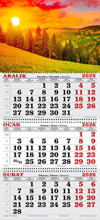 2026 Yılı Gemici Takvimi- Orman ve Gün Batımı Manzarası