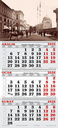 2026 Yılı Gemici Takvim-Eski İstanbul Siyah Beyaz