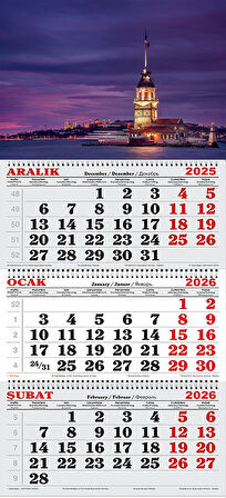 2026 Yılı Gemici Takvim-Kız Kulesi ve İstanbul Işıkları