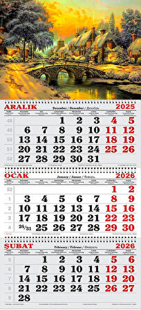 2026 Yılı Gemici Takvimi-Kartpostallardaki Kış Manzaraları