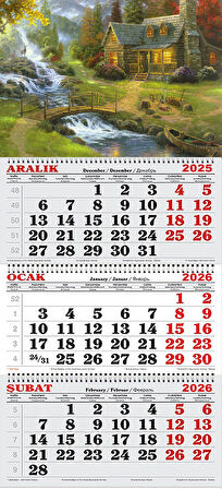 2026 Yılı Gemici Takvimi-Şelale Yanındaki Çiftlik Evi