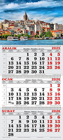 2026 Yılı Gemici Takvimi-Boğaz Manzarası ve Galata Kulesi