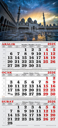 2026 Yılı Gemici Takvimi-Şeyh Zayed Camii'de Gündoğumu