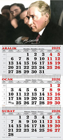 2026 Yılı Gemici Takvimi-Atatürk JUMBO BOY Takvim