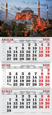 2026 Yılı Gemici Takvimi- Ayasofya Camii'de Gece 