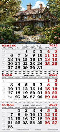 2026 Yılı Gemici Takvimi- Çiçekler İçinde Çiftlik Evi