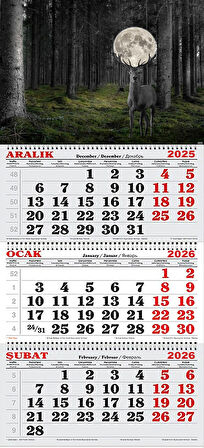 2026 Yılı Gemici Takvimi- Ormanda ki Geyik ve Ay