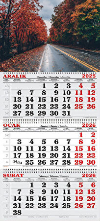 2026 Yılı Gemici Takvimi- Sonbahar Manzaralı Yol