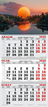 2026 Yılı Gemici Takvimi- Göl, Orman ve Kızıl Güneş