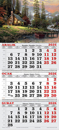 2026 Yılı Gemici Takvimi- Nehir Kenarındaki Kulübe