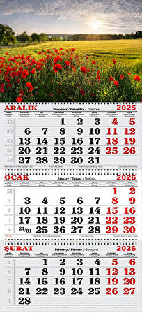 2026 Yılı Gemici Takvimi- Gelincikler ve Yemyeşil Ova