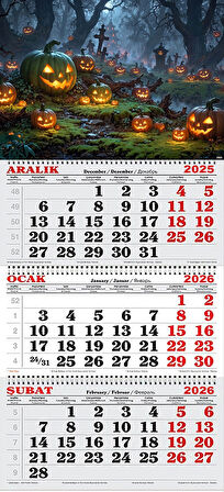 2026 Yılı Gemici Takvimi- Halloween Balkabakları