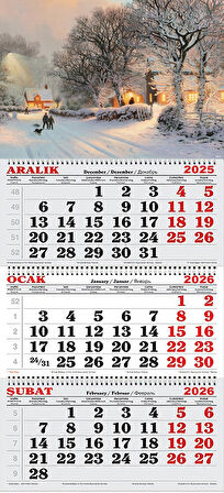 2026 Yılı Gemici Takvimi- Karlı Kasaba ve Kızaklı Çocuklar