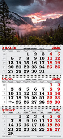 2026 Yılı Gemici Takvimi- Ormanda Bulutlar Arasında Gün Batımı