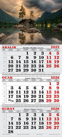 2026 Yılı Gemici Takvimi- Göl, Dağlar ve Yıldırım