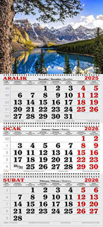 2026 Yılı Gemici Takvimi- Moraine Gölü ve Rocky Dağları