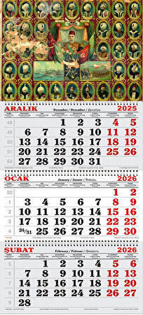 2026 Yılı Gemici Takvimi-OSMANLI PADİŞAHLARI