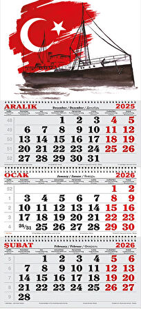  2026 Yılı Gemici Takvimi-Bandırma Vapuru