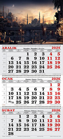 2026 Yılı Gemici Takvimi-Ayasofya Camii ve İskele-Eski