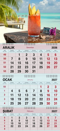 2027 Yılı Gemici Takvimi ---SAHİLDE KOKTEYL