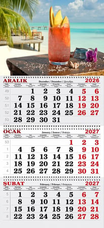 2027 Yılı Gemici Takvimi ---SAHİLDE KOKTEYL