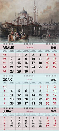 2027 Yılı Gemici Takvimi-Thomas Allom Camii Gravürü 1838