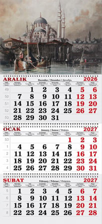 2027 Yılı Gemici Takvimi-Thomas Allom Camii Gravürü 1838