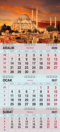 2027 Yılı Gemici Takvimi ---CAMİİ VE KIZIL GÖKYÜZÜ