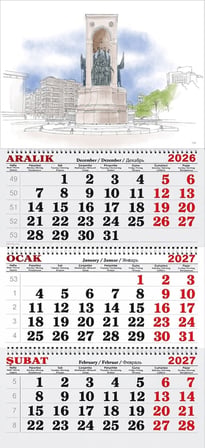 2027 Yılı Gemici Takvimi-Taksim Meydanı