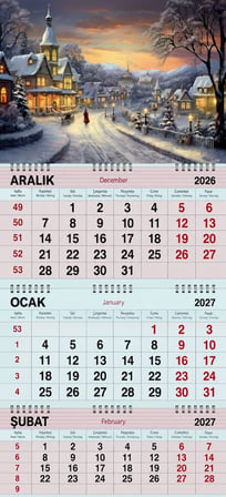 2027 Yılı Gemici-Kasabada Kış ve Ev Işıkları