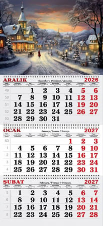 2027 Yılı Gemici-Kasabada Kış ve Ev Işıkları