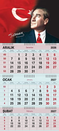 2027 Yılı Gemici Takvimi ---ATATÜRK VE TÜRK BAYRAĞI