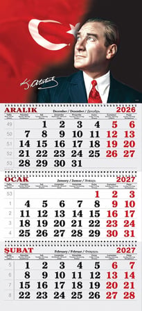 2027 Yılı Gemici Takvimi ---ATATÜRK VE TÜRK BAYRAĞI