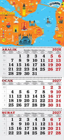 2027 Yılı Gemici Takvimi-İstanbul Turistik Haritası