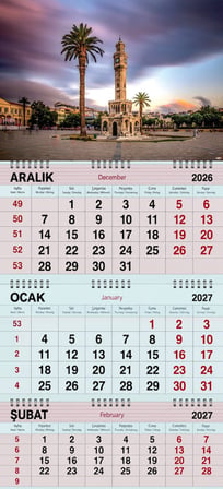 2027 Yılı Gemici Takvimi-İzmir Saat Kulesi