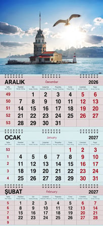 2027 Yılı Gemici Takvimi-Kız Kulesi Ve Martı