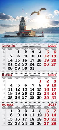 2027 Yılı Gemici Takvimi-Kız Kulesi Ve Martı