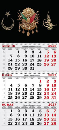 2027 Yılı Gemici Takvimi-Osmanlı Arması ve Tuğra